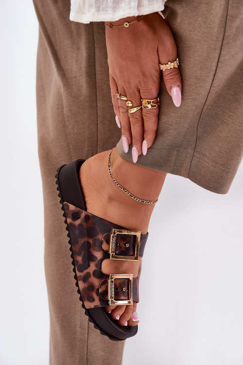 Ароматні Жіночі Сандалі З Пряжками Леопардові Коричневі ZAXY RR285059