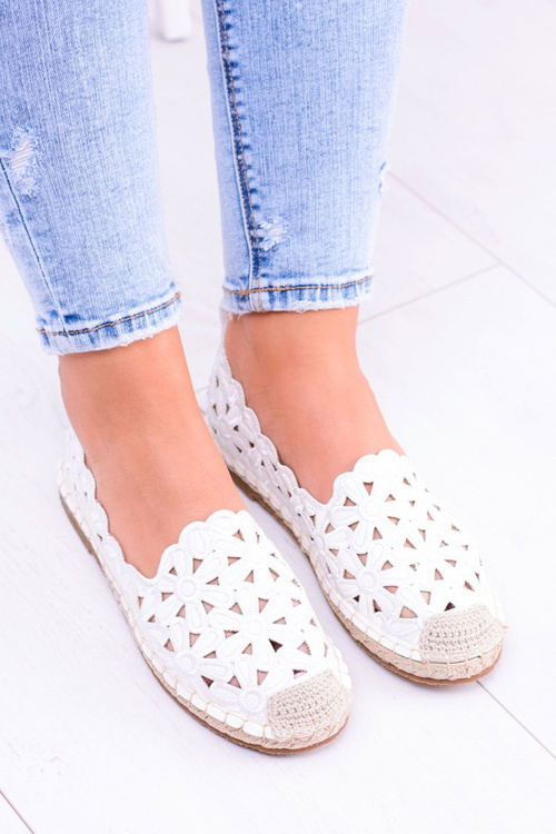 Жіночі білі еспадрільї Lu Boo Balerina з квітами Macarena