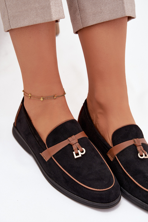 Мокасини Лофери Жіночі З Еко Замшу Чорні Darwen