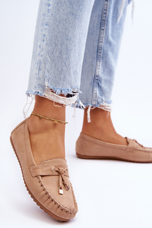 Класичні замшеві лофери темно-бежеві Good Time