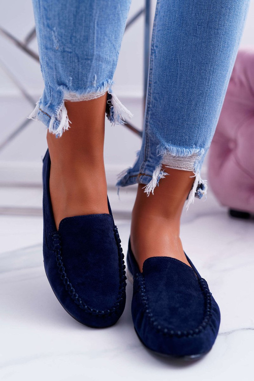 Жіночі замшеві мокасини Sergio Leone Navy Blue Winted