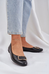 Еко шкіряні балетки з декором чорні Tulnelia