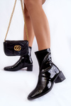 Жіночі лаковані чоботи на підборах Vinceza 23-10791 Чорні