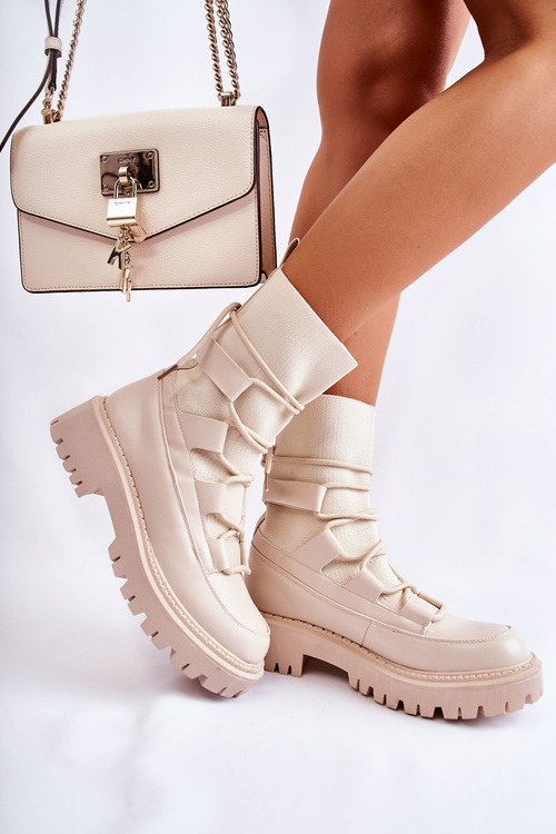 Чоботи жіночі робочі з носком бежеві Fallor