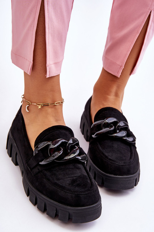 Жіночі замшеві лофери на платформі Black Bennett