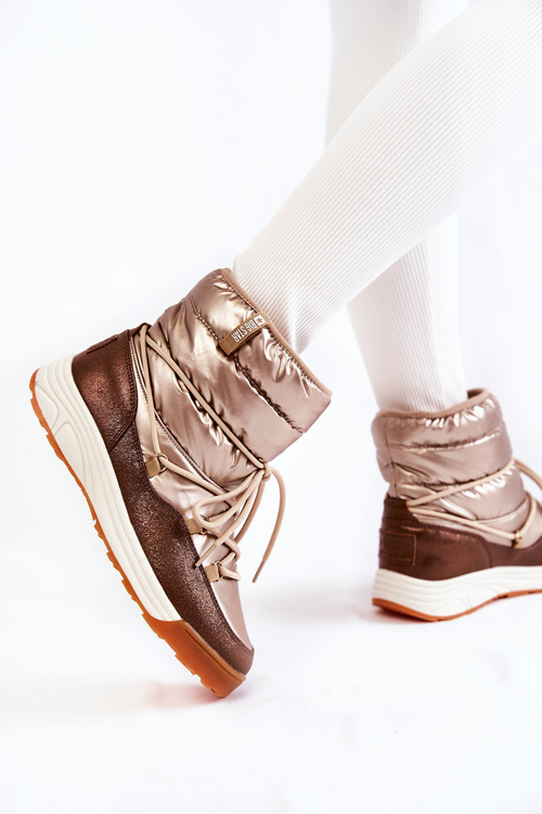 Жіночі снігові черевики Memory Foam Big Star KK274276 Gold-Brown