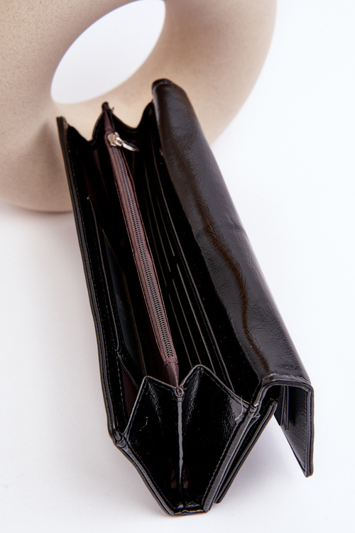 Жіночий гаманець на блискавці з магнітом чорний Harmale