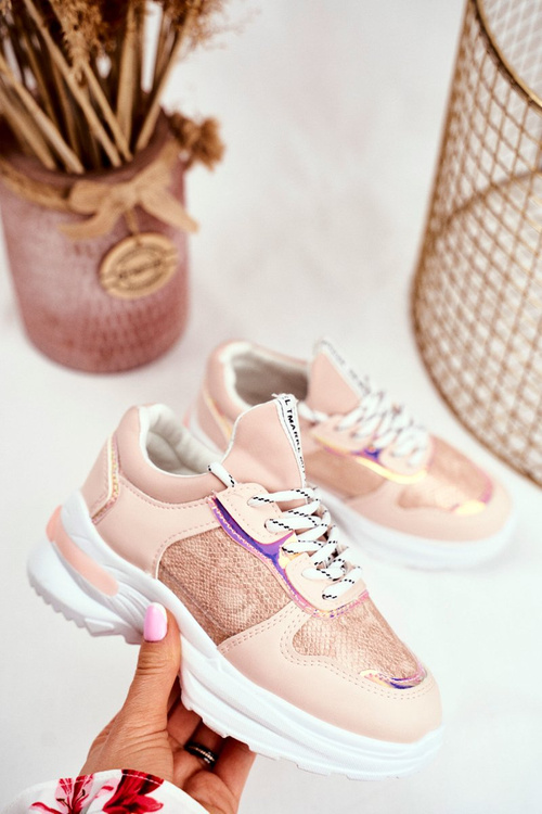 Дитяче спортивне взуття зі змійковим візерунком Pink Matylda