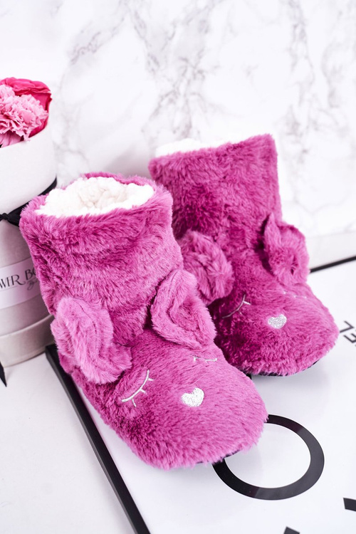 Дитячі утеплені домашні тапочки Фуксія Соня