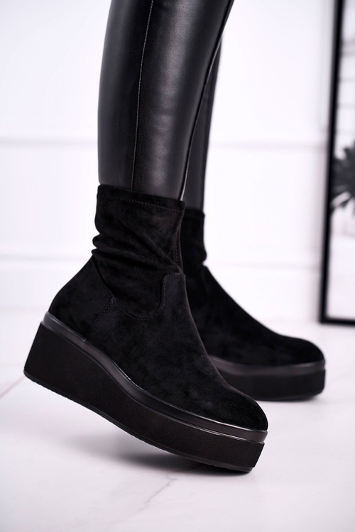 Чоботи жіночі замшеві Sergio Leone BT730 Чорні