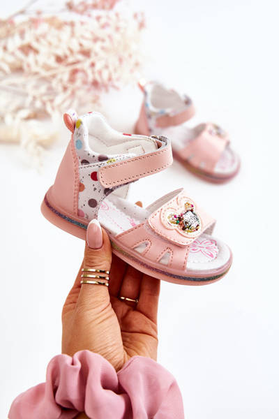 Шкіряні дитячі босоніжки Pink Dotty