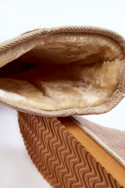 Жіночі замшеві високі зимові черевики утеплені бежеві Reyma