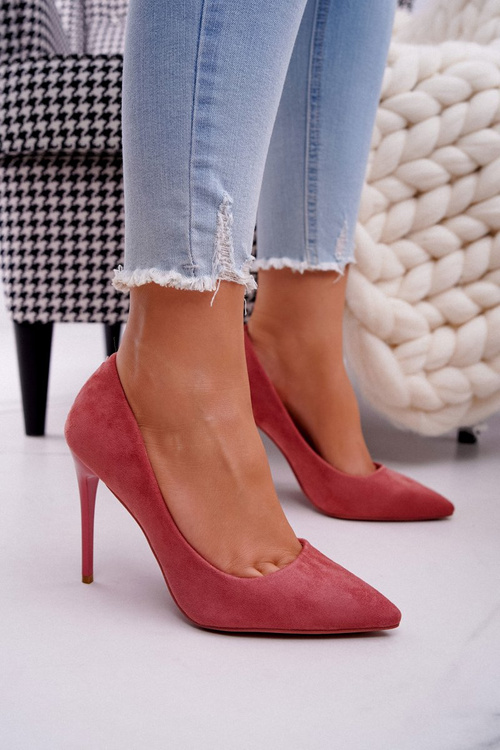 Жіночі рожеві замшеві туфлі на шпильці Betty