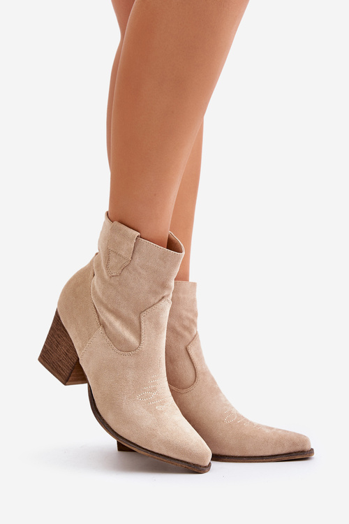 Ковбойські ботильйони на підборах Еко замшеві коричневі Arabelline