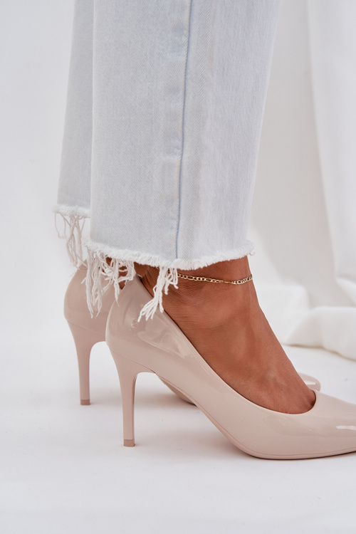 Лакові Туфлі З Загостреними Носами Бежеві Laniffia