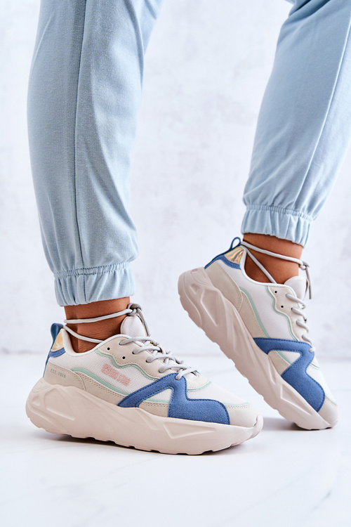 Жіночі кросівки Memory Foam Big Star JJ274600 Бежево-Сині