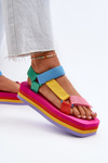 Жіночі босоніжки на платформі різнокольорові Edireda