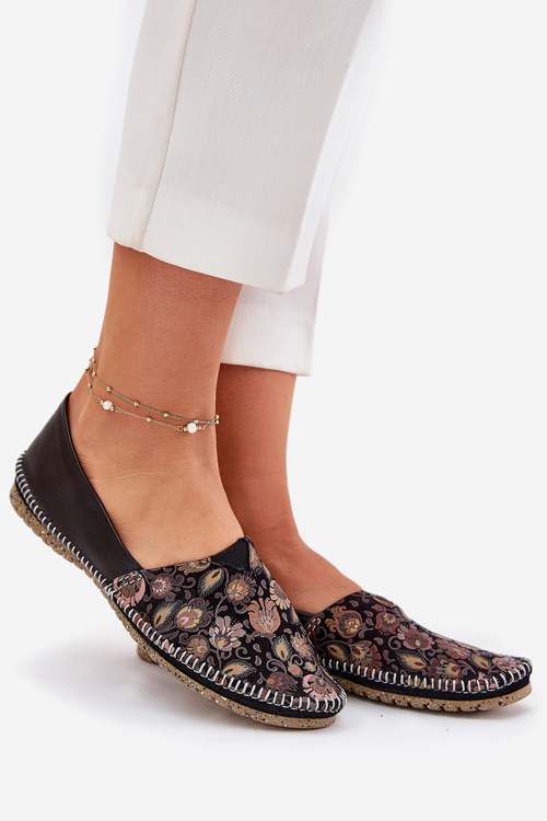 Шкіряні Візерункові Балетки Maciejka T1929-71 Чорні