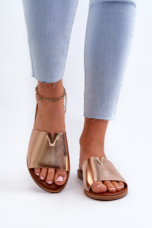 Жіночі босоніжки на плоскій підошві з екошкіри Golden Maliha