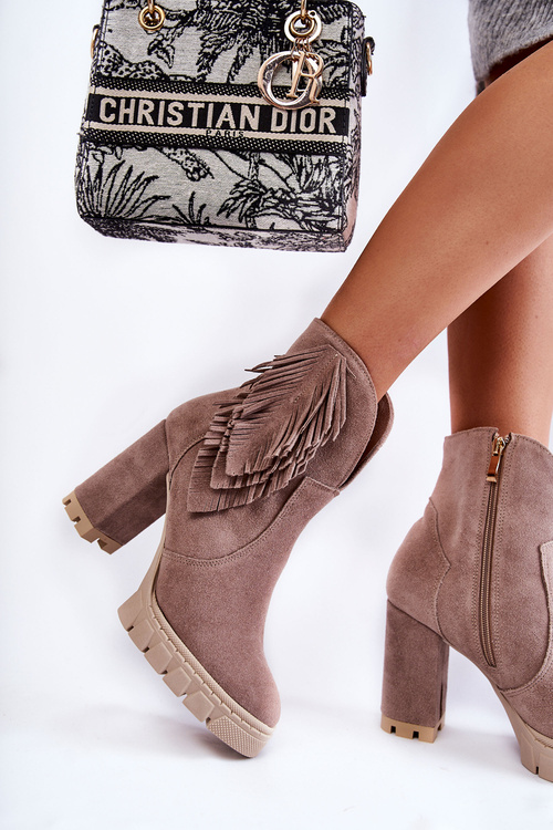 Замшеві черевики на платформі Lewski Shoes 3251 Cappucino