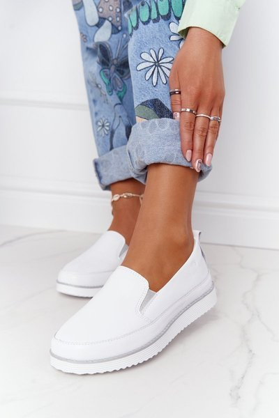 Жіночі шкіряні сліпони S.Barski білі