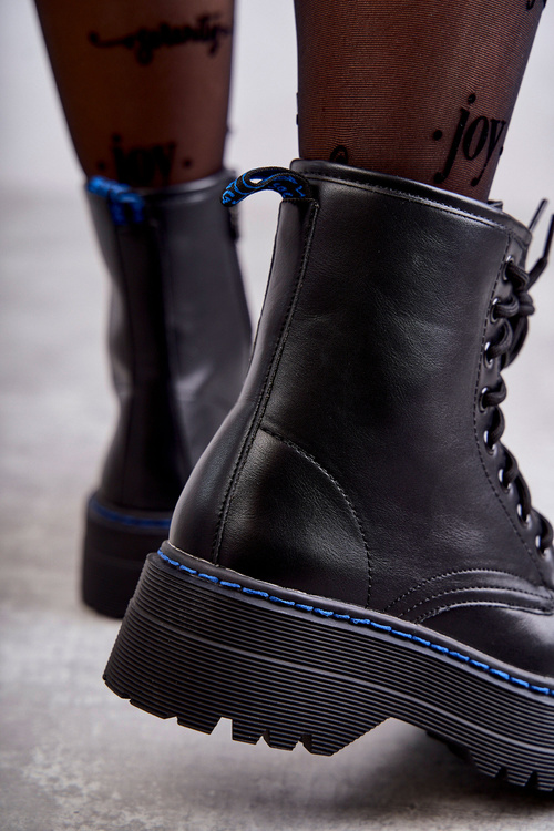 Жіночі чоботи на зав'язках Glany Black Callie