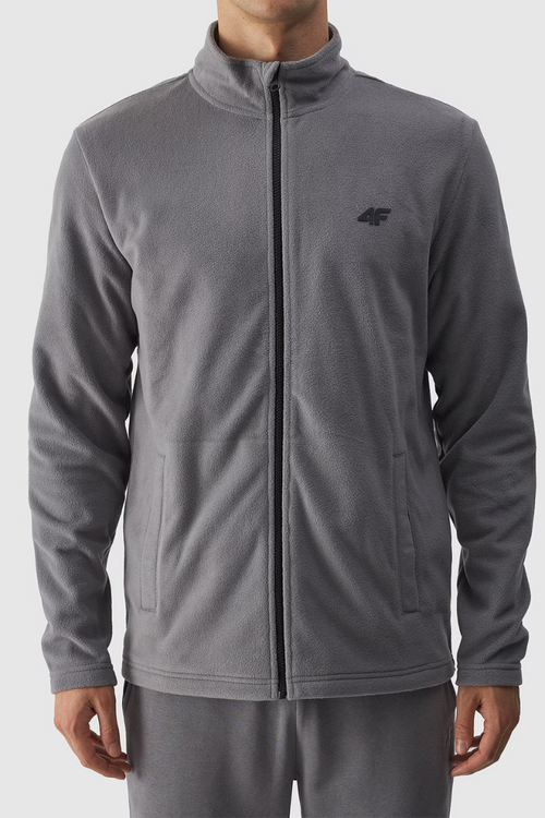 Чоловічий звичайний полар з коміром-стійкою 4F сірий 4FWMM00TFLEM289-25S