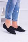 Lu Boo Black Ballerina Pointed Lords Lace-ups Feliciano Suede