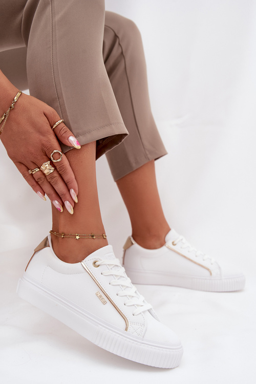 Жіночі Кросівки З Еко Шкіри Big Star SS274026 Біло-Золоті