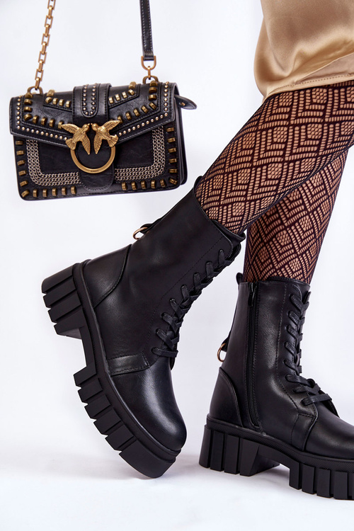 Шкіряні утеплені черевики на платформі світло-бежеві Telisa