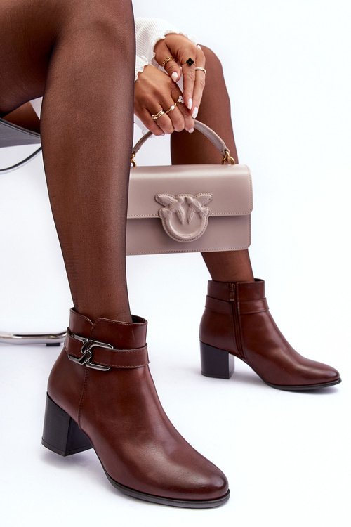 Жіночі теплі чоботи з декором Коричневий Астрід