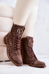 Ажурні шкіряні чоботи Nicole Brown 2695