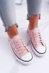 Кросівки жіночі низькі на шнурівці Veroli рожеві