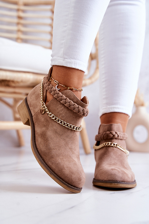 Замшеві черевики з ланцюжком Коричневі Talitha
