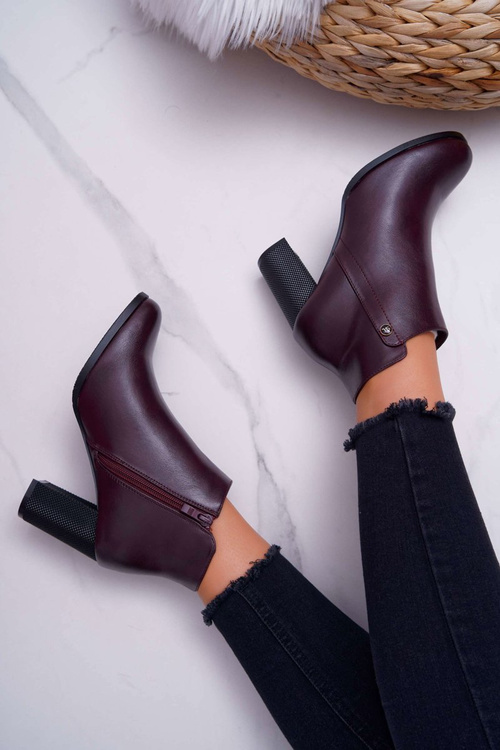 Жіночі чоботи на підборах Sergio Leone Maroon BT518