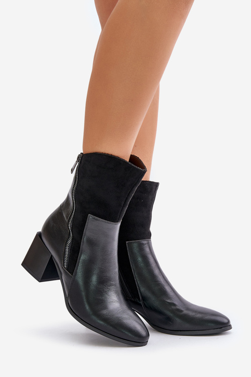 Утеплені жіночі чоботи на підборах Relabina чорного кольору