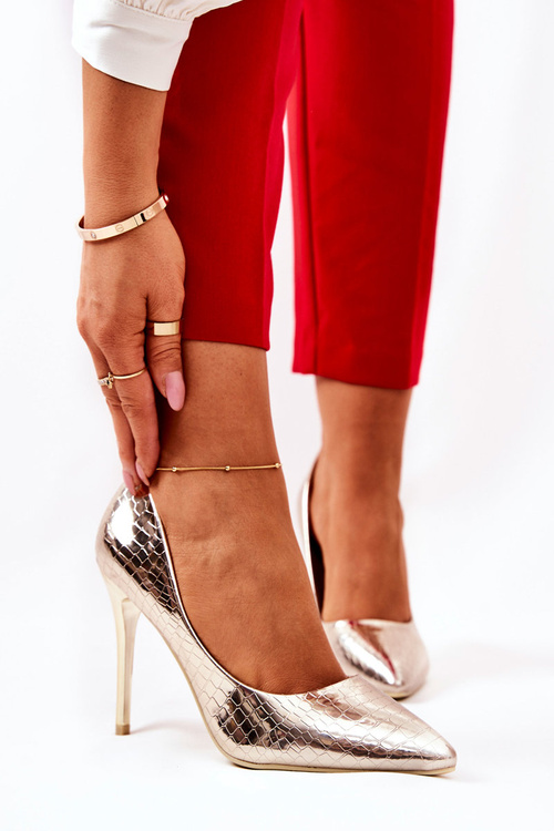 Золота тиссорія на шпильках зі змійовим візерунком