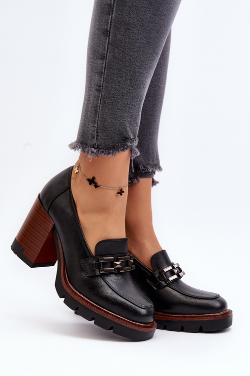 Човники на масивному каблуці з орнаментом Black Oradna