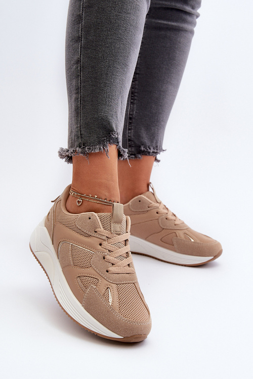 Жіночі кросівки на платформі коричневі Lenivia