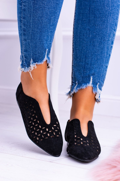 Чорні замшеві жіночі напівчеревики Lu Boo Synthia