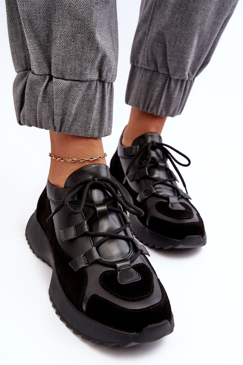 Жіноче шкіряне спортивне взуття M01/2 Zazoo Black