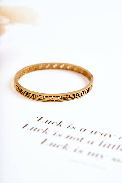 Жіночий сталевий браслет із застібкою золото