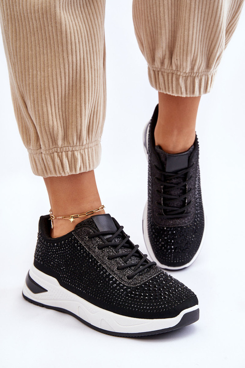 Жіночі кросівки з цирконами Чорний Raiden