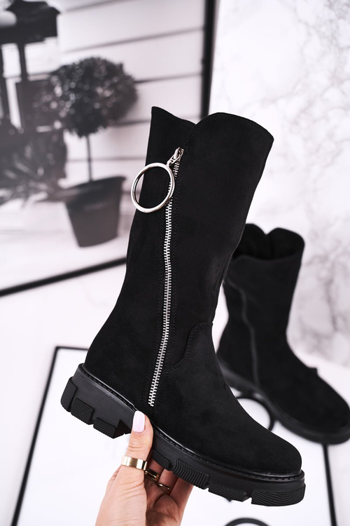 Чоботи дитячі утеплені чорні Норабель