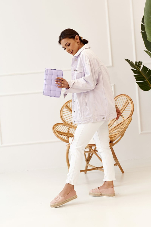 Жіночі еспадрільї на солом'яній платформі, рожеві Febi