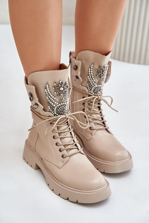 Ботильйони з екошкіри Workers з декором Warm D&A Beige MR880-080