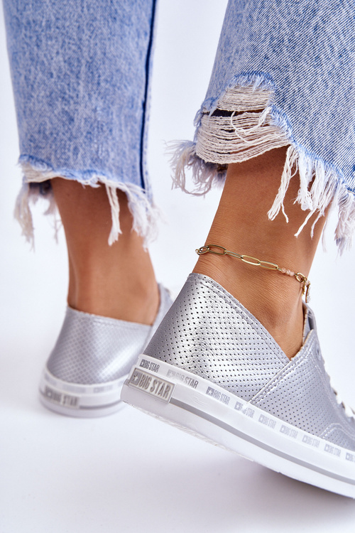 Жіночі шкіряні низькі кросівки Big Star LL274016 Silver