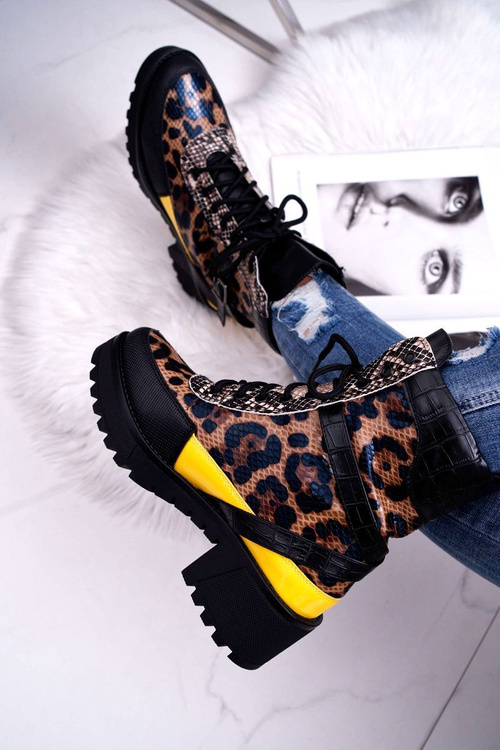 Жіночі високі черевики Trappers Leopard Femida