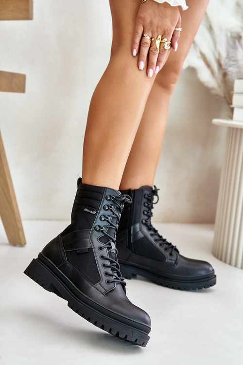 Чоловічі шкіряні ботильйони утеплені Big Star OO174164 Чорні