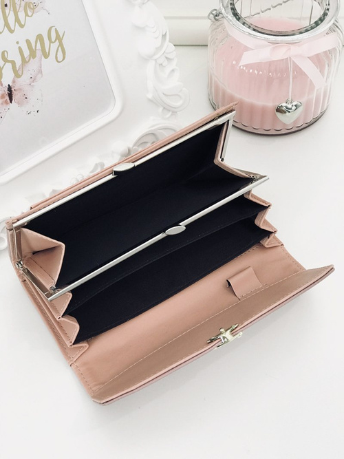 Великий жіночий гаманець з пудрою у формі сердечка, рожевий